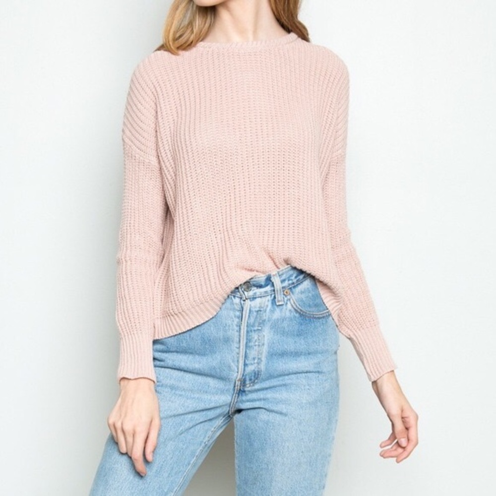 Brandy Melville Bronx blush pink OS knit sweater
